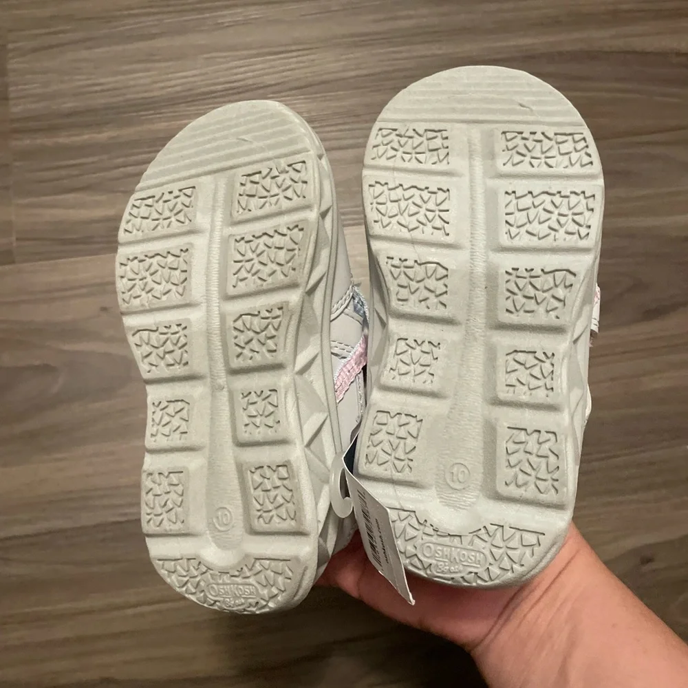 OshKosh B'gosh Pink and Silver Sneakers for Kids size 10C- NWT